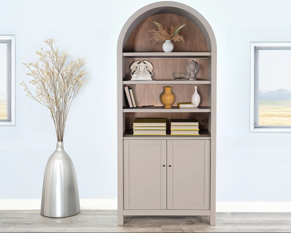 Crescent Hill Arched Two Doors Wooden Display Cabinet