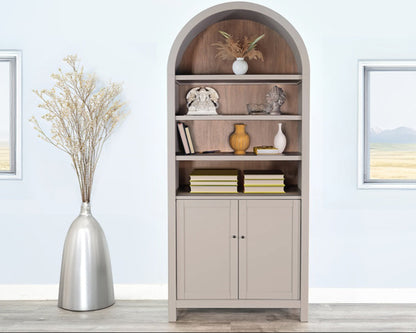 Crescent Hill Arched Two Doors Wooden Display Cabinet