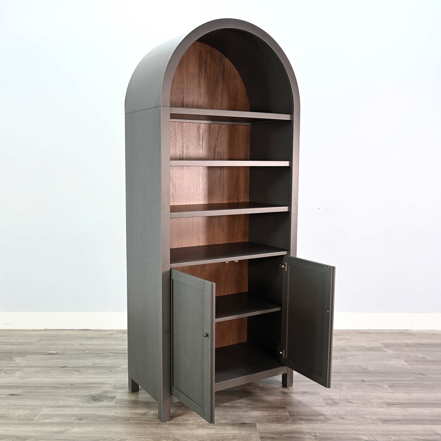 Crescent Hill Arched Two Doors Wooden Display Cabinet