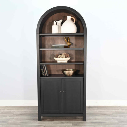 Crescent Hill Arched Two Doors Wooden Display Cabinet