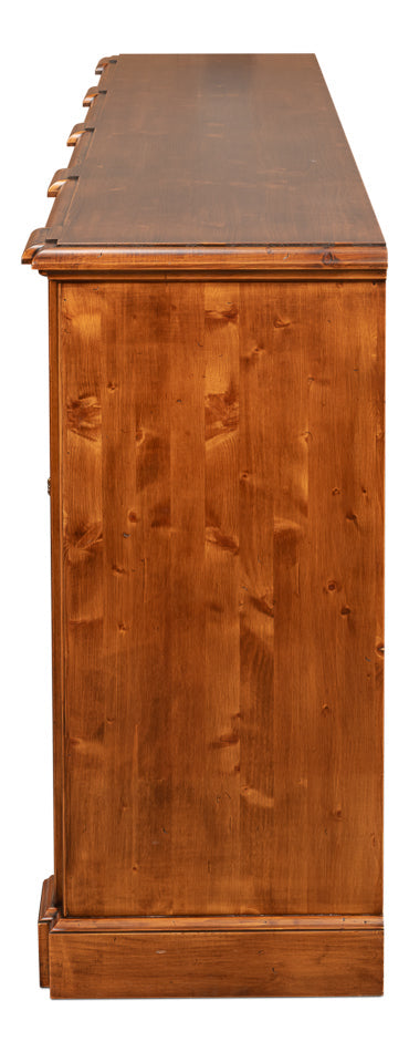 Crested Four Doors Wood Sideboard