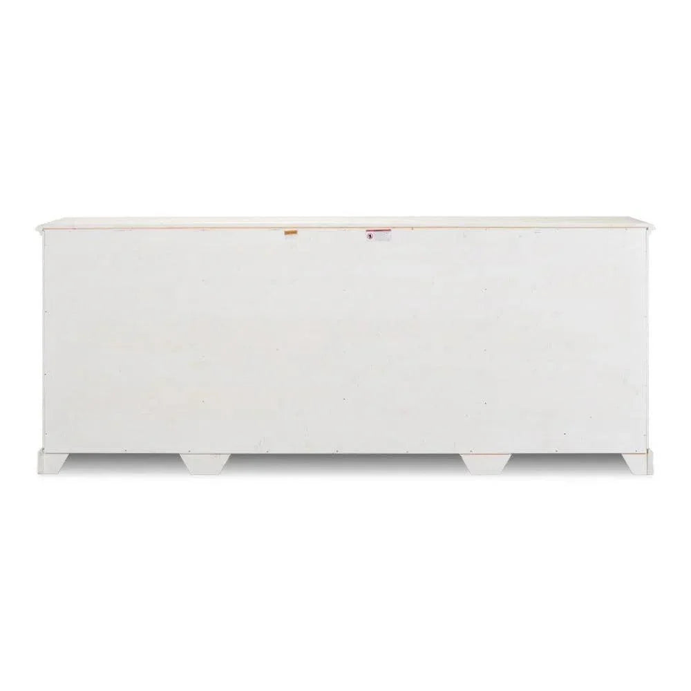 Crested Wall Cabinet Antiqued White Sideboard - LOOMLAN - Sarreid - Sideboards