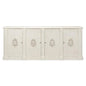 Crested Wall Cabinet Antiqued White Sideboard - LOOMLAN - Sarreid - Sideboards