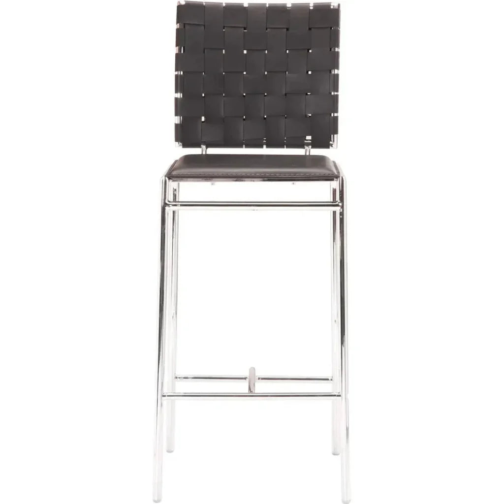 Criss Cross Counter Chair (Set of 2) Black - LOOMLAN - Zuo Modern - Counter Stools