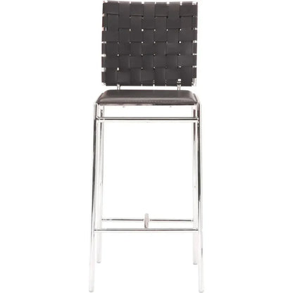 Criss Cross Counter Chair (Set of 2) Black - LOOMLAN - Zuo Modern - Counter Stools