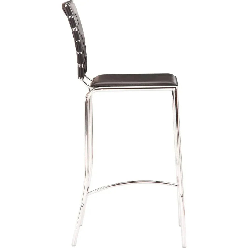 Criss Cross Counter Chair (Set of 2) Black - LOOMLAN - Zuo Modern - Counter Stools