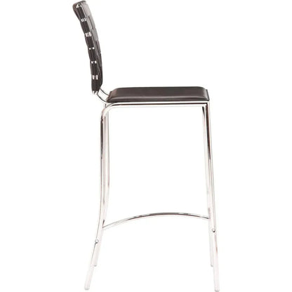 Criss Cross Counter Chair (Set of 2) Black - LOOMLAN - Zuo Modern - Counter Stools