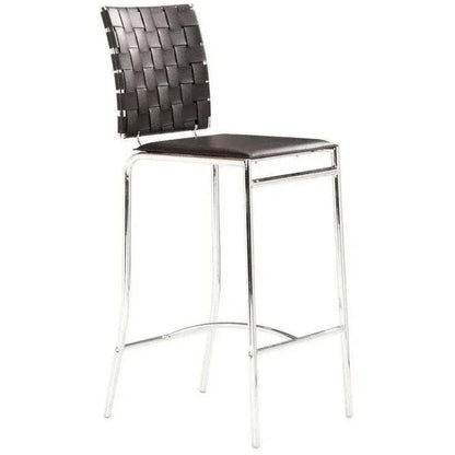 Criss Cross Counter Chair (Set of 2) Black - LOOMLAN - Zuo Modern - Counter Stools