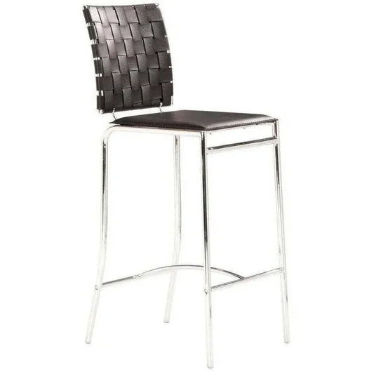 Criss Cross Counter Chair (Set of 2) Black - LOOMLAN - Zuo Modern - Counter Stools