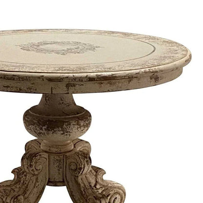 Cristina Wooden Round Accent Table - LOOMLAN - Peninsula Home - Side Tables