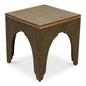 Croco Embossed Leather Brown Stool - LOOMLAN - Sarreid - Poufs and Stools