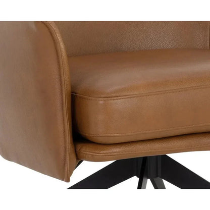 Crosby Leather Swivel Lounge Chair - LOOMLAN - SUNPAN - Accent Chairs