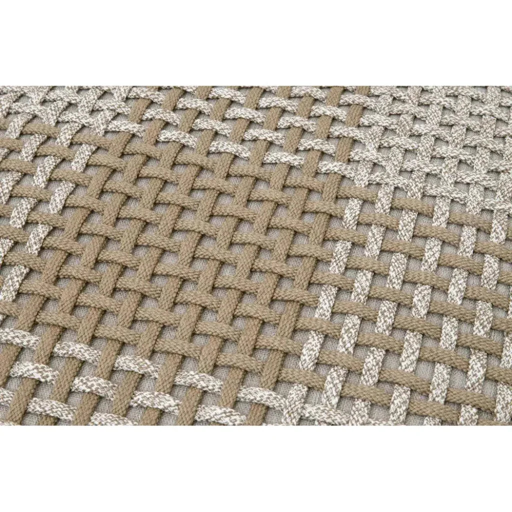 Cross Accent Cube Taupe Stripe - LOOMLAN - Essentials For Living - Poufs and Stools