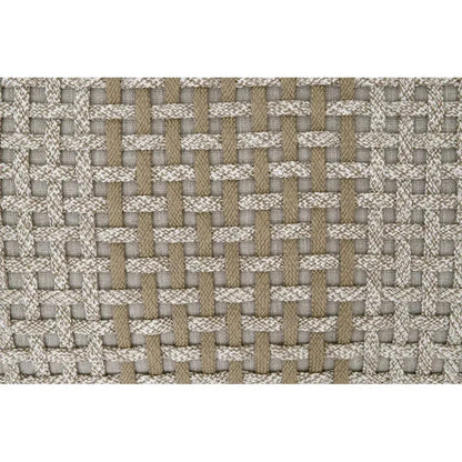 Cross Accent Cube Taupe Stripe - LOOMLAN - Essentials For Living - Poufs and Stools