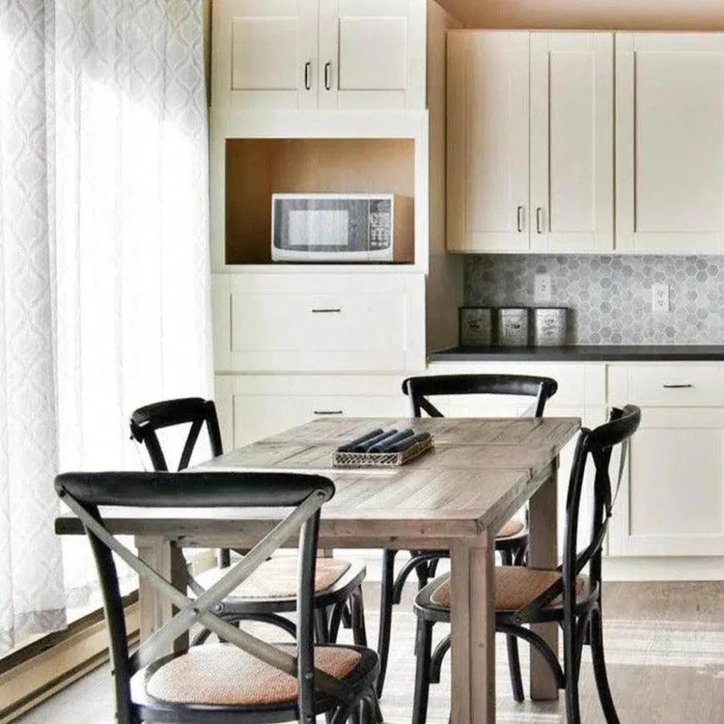 Cross Back Chair With Rattan Seat (Set Of 2) - LOOMLAN - LH Imports - Dining Chairs