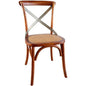 Cross Back Chair With Rattan Seat (Set Of 2) - LOOMLAN - LH Imports - Dining Chairs