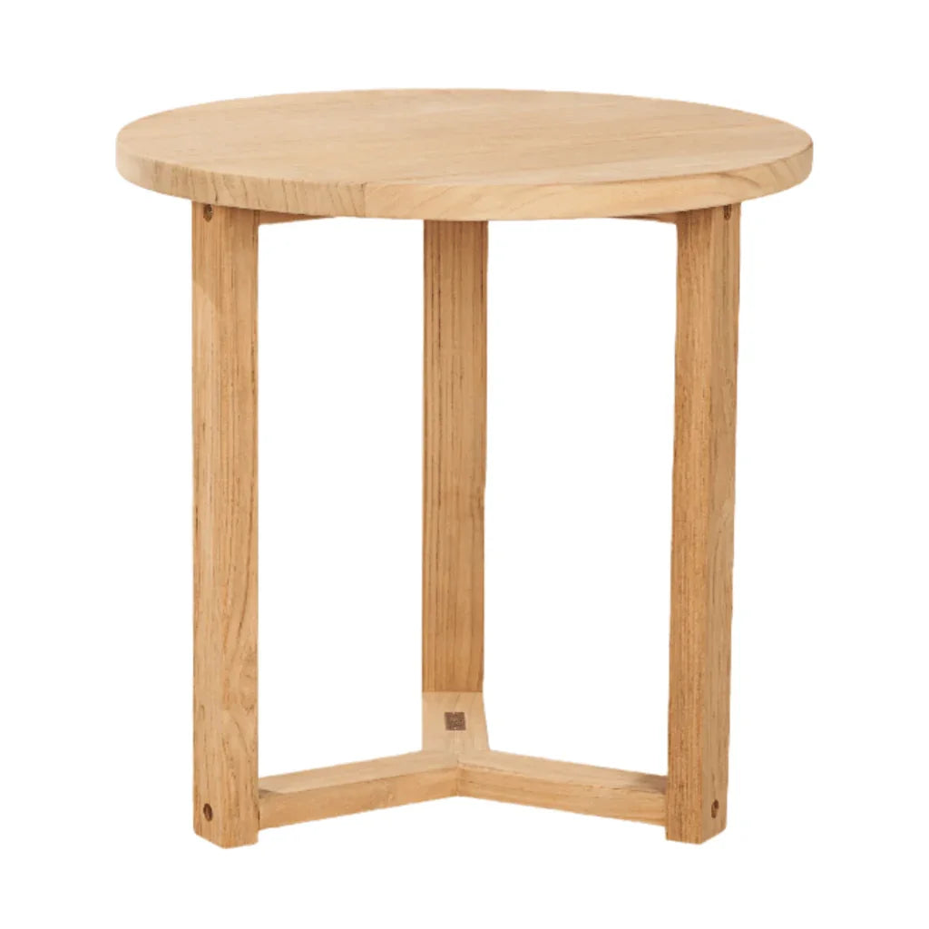 Cross Legs Nesting Teak Patio Side Table - LOOMLAN - HiTeak - Outdoor Side Tables