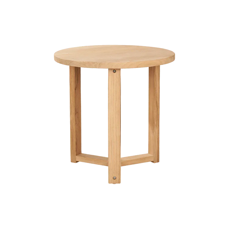 Cross Legs Nesting Teak Patio Side Table - LOOMLAN - HiTeak - Outdoor Side Tables