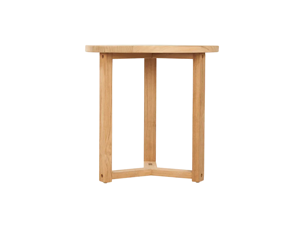 Cross Legs Nesting Teak Patio Side Table - LOOMLAN - HiTeak - Outdoor Side Tables
