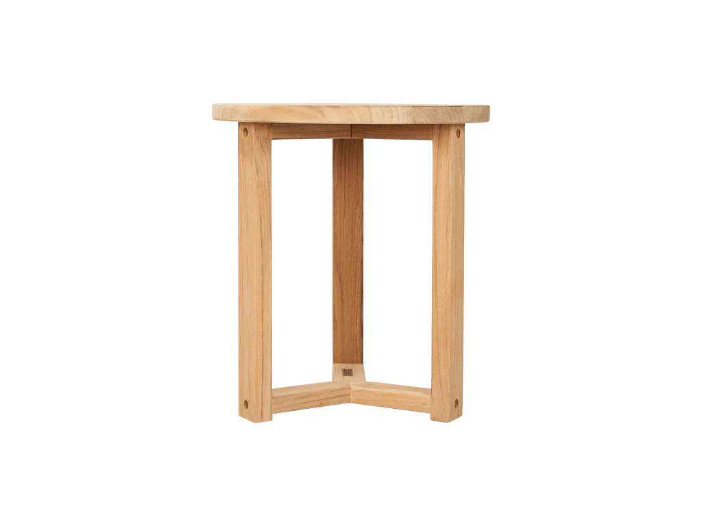 Cross Legs Nesting Teak Patio Side Table - LOOMLAN - HiTeak - Outdoor Side Tables
