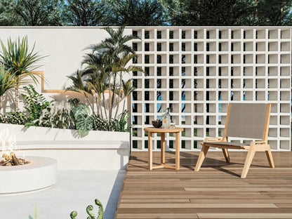 Cross Legs Nesting Teak Patio Side Table - LOOMLAN - HiTeak - Outdoor Side Tables