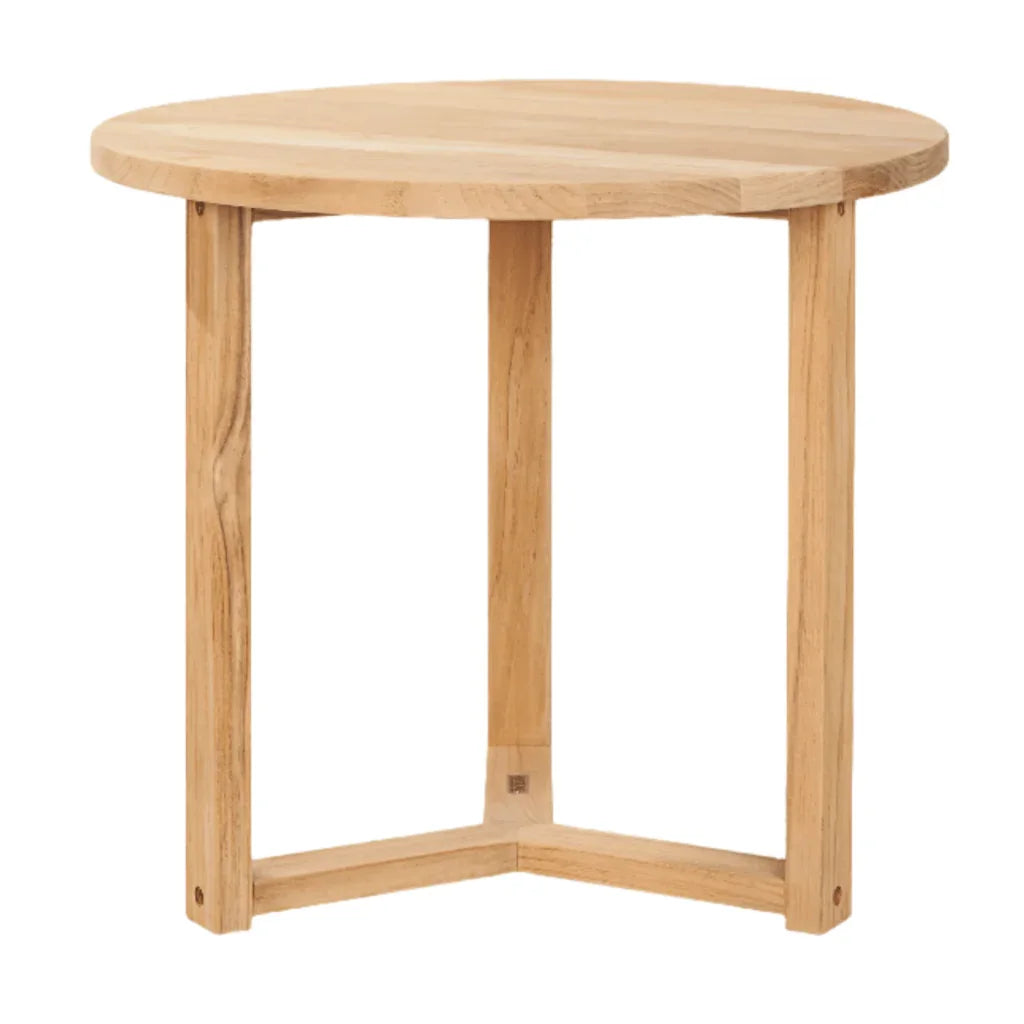 Cross Legs Nesting Teak Patio Side Table - LOOMLAN - HiTeak - Outdoor Side Tables