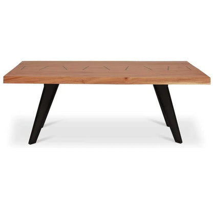 Cross Natural Solid Chamcha Rectangular Dining Table-Dining Tables-Urbia-LOOMLAN