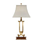 Crossed Scrolls Brass - Walnut Gold Table Lamp - LOOMLAN - Wildwood - Table Lamps