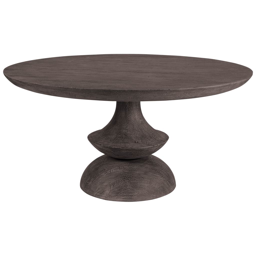 Crossman Wooden Round Dining Table-Dining Tables-Mercana-Dark Brown-LOOMLAN