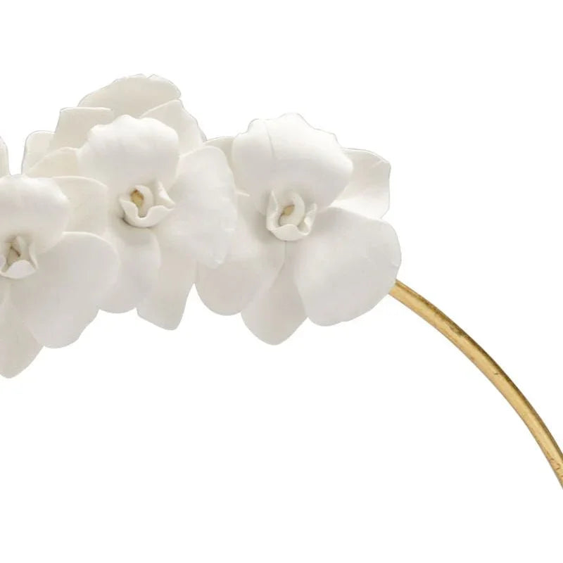 Crystal Based Orchid On Stand Flower Sculpture - LOOMLAN - Chelsea House - Statues & Sculptures