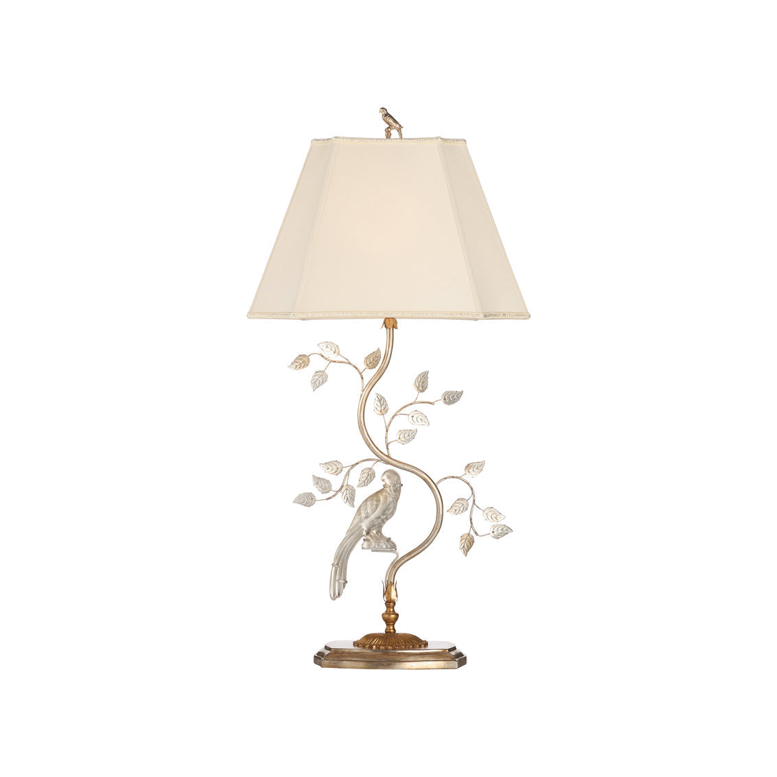 Crystal Bird Silver Table Lamp