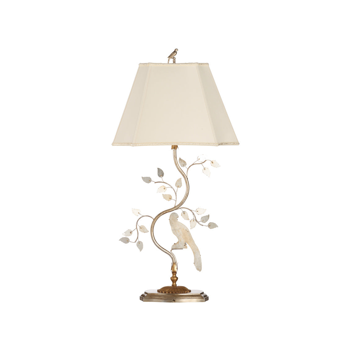 Crystal Bird Silver Table Lamp