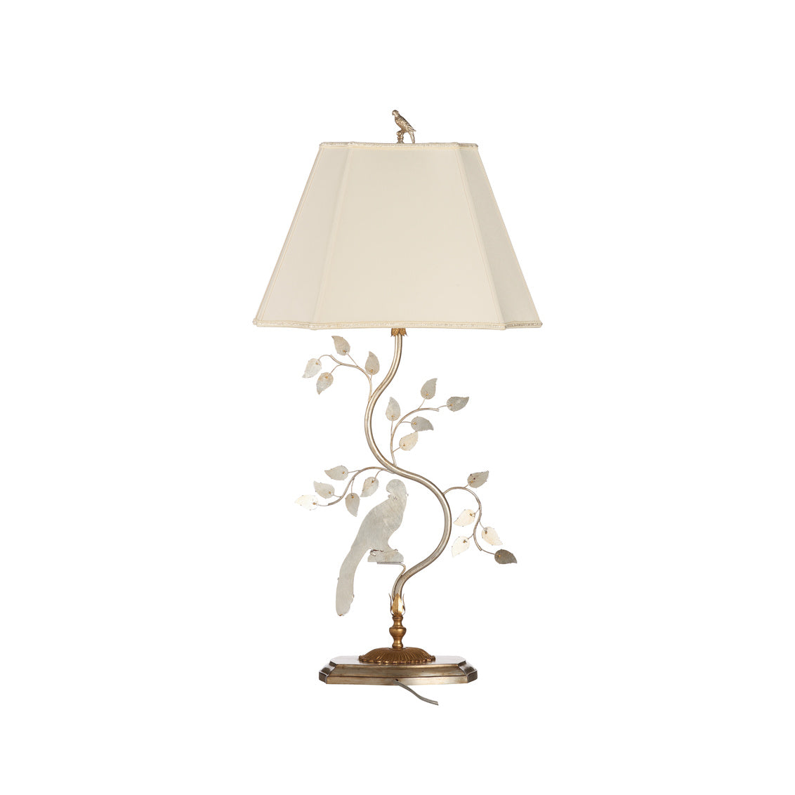 Crystal Bird Silver Table Lamp