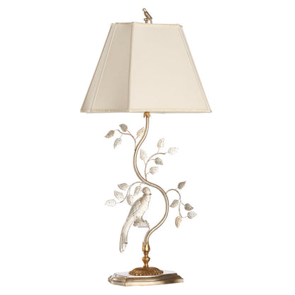 Crystal Bird Silver Table Lamp