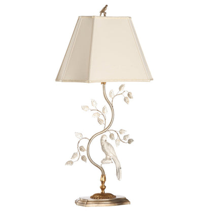 Crystal Bird Silver Table Lamp