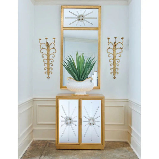 Crystal Trumeau Wood Framed Wall Mirror - LOOMLAN - Chelsea House - Wall Mirrors