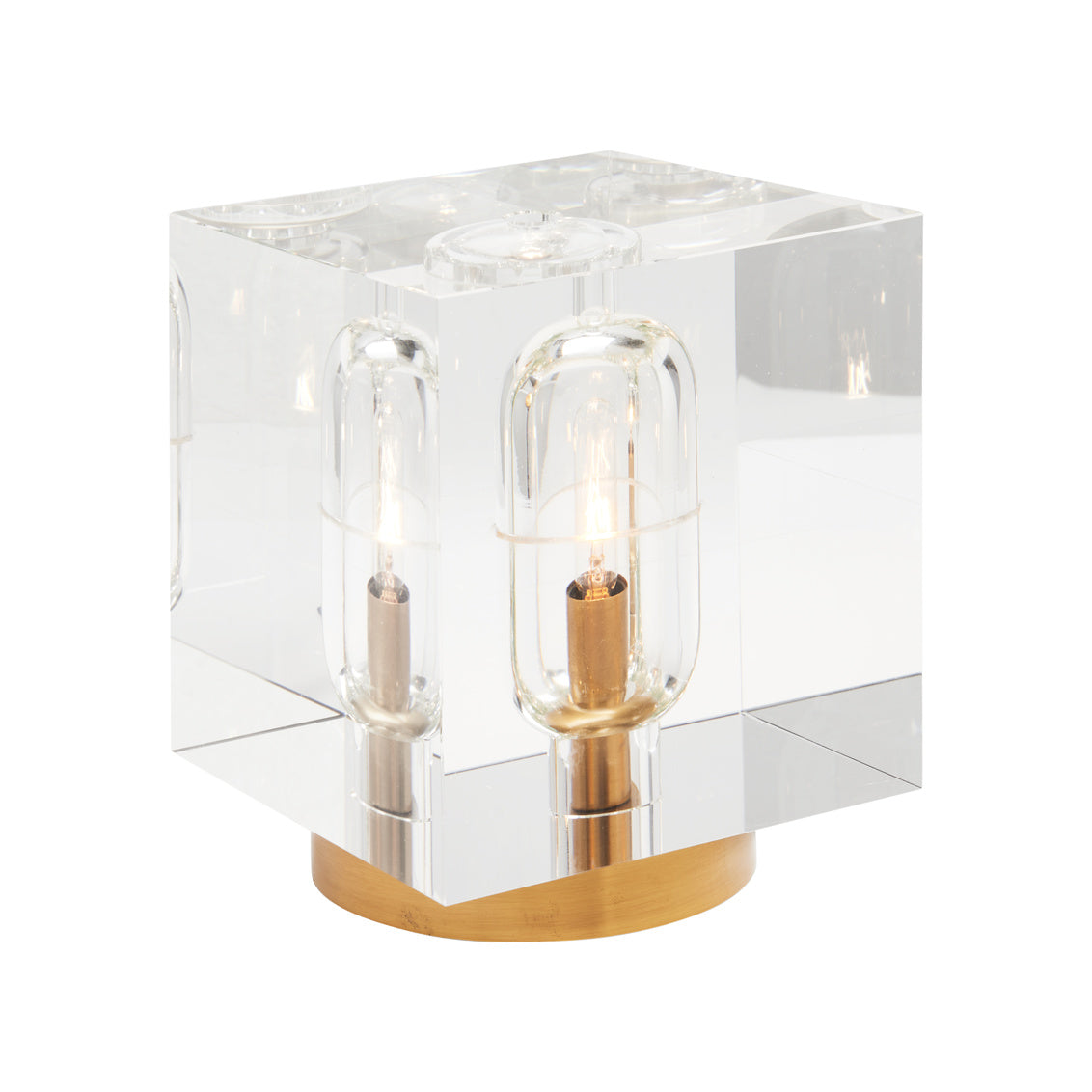 Cube Crystal Clear Table Lamp