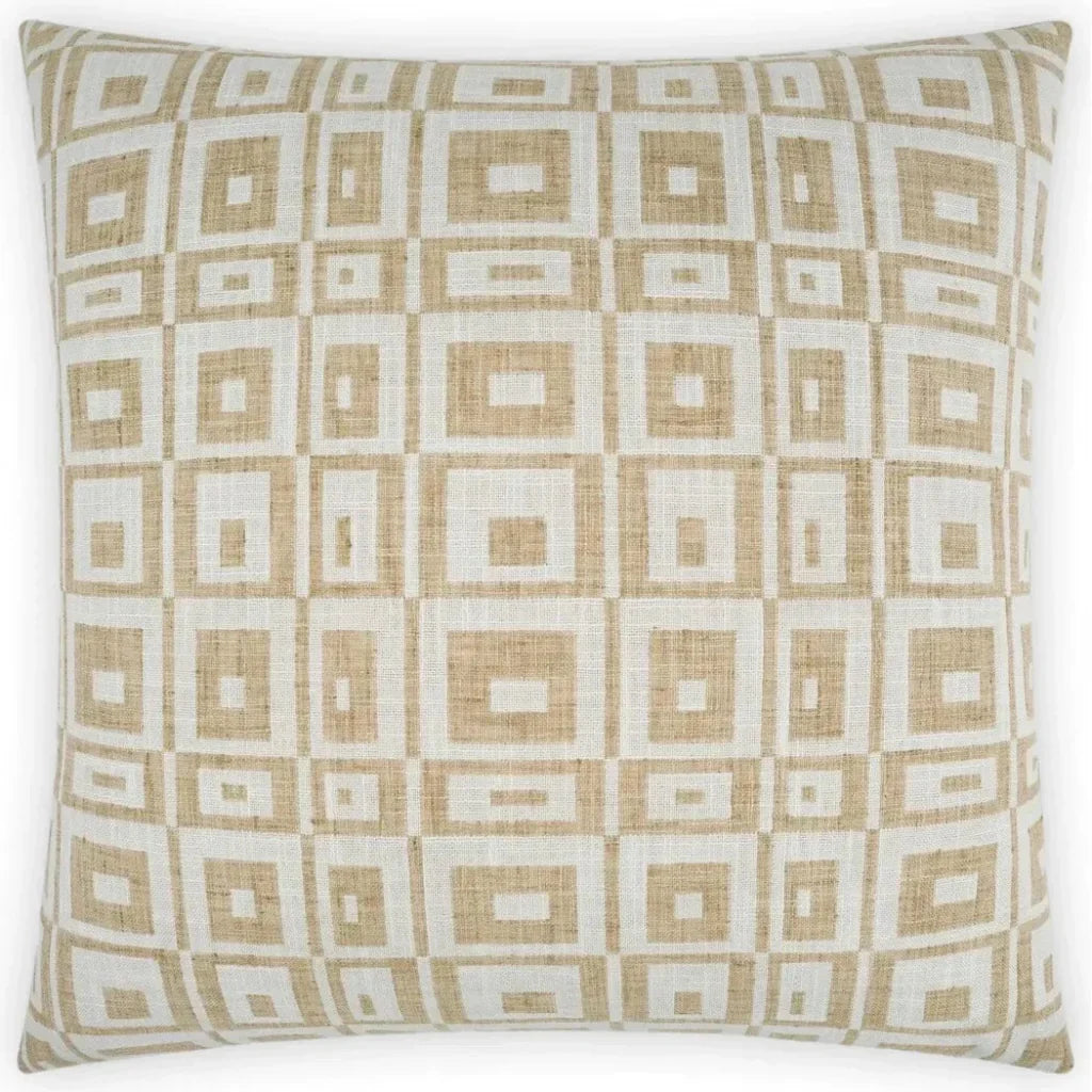 Cubic White Brown Throw Pillow With Insert - LOOMLAN - D.V. Kap - Throw Pillows