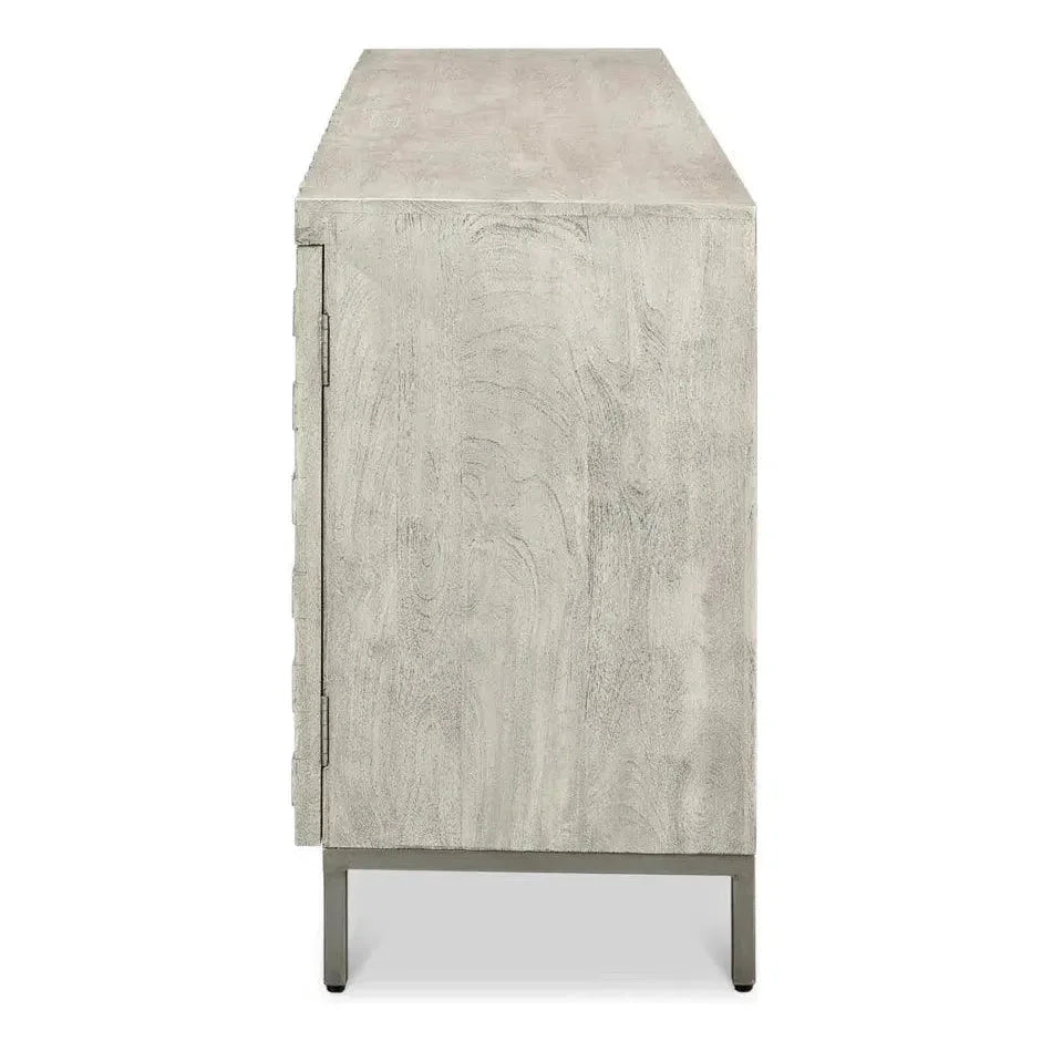 Cubist Four Door Credenza for Dining Room - LOOMLAN - Sarreid - Sideboards