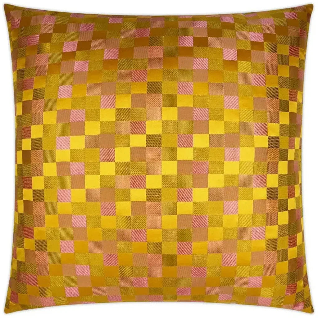 Cubit Gold Plaid Check Gold Large Throw Pillow Insert - LOOMLAN - D.V. Kap - Throw Pillows
