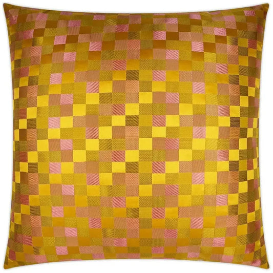 Cubit Gold Plaid Check Gold Large Throw Pillow Insert - LOOMLAN - D.V. Kap - Throw Pillows