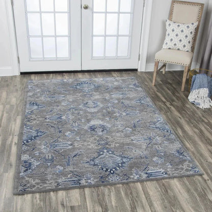 Cuca Floral Gray Large Area Rugs For Living Room - LOOMLAN - LOOMLAN - Area Rugs