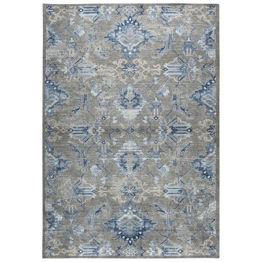 Cuca Floral Gray Large Area Rugs For Living Room - LOOMLAN - LOOMLAN - Area Rugs