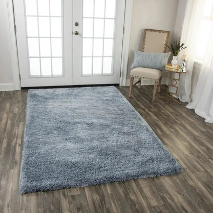 Cues Solid Blue Area Rugs For Living Room - LOOMLAN - LOOMLAN - Area Rugs