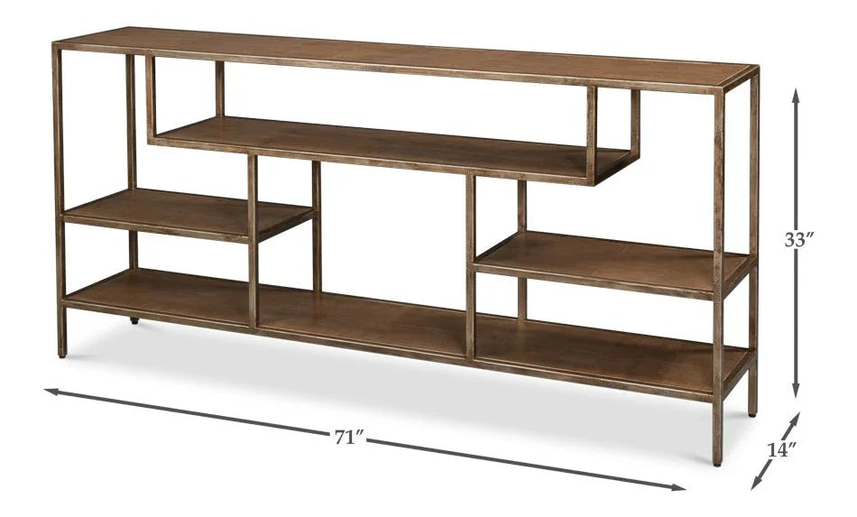 Cullum Irom Framed Rectangular Console Table - LOOMLAN - Sarreid - Console Tables