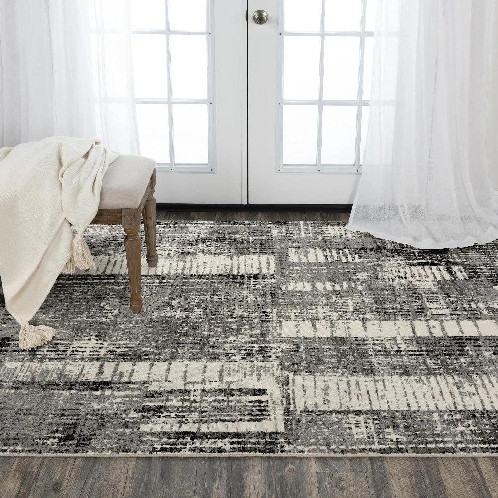Cund Abstract Gray Large Area Rugs For Living Room - LOOMLAN - LOOMLAN - Area Rugs
