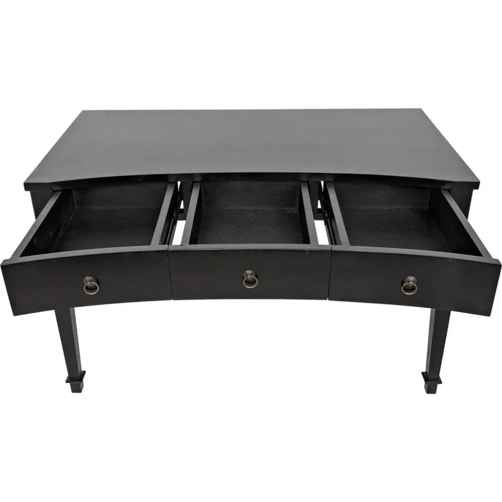 Curba Curved Desk With Drawers-Home Office Desks-Noir-LOOMLAN
