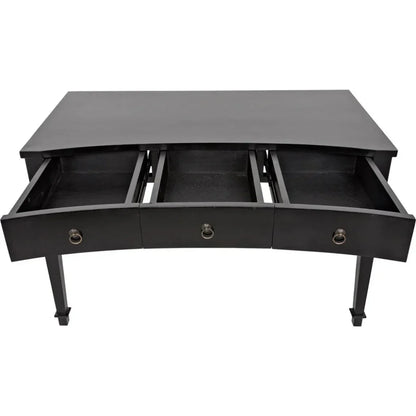 Curba Curved Desk With Drawers-Home Office Desks-Noir-LOOMLAN