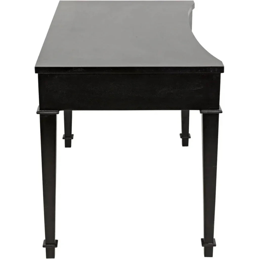 Curba Curved Desk With Drawers-Home Office Desks-Noir-LOOMLAN