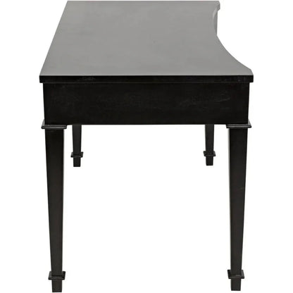Curba Curved Desk With Drawers-Home Office Desks-Noir-LOOMLAN